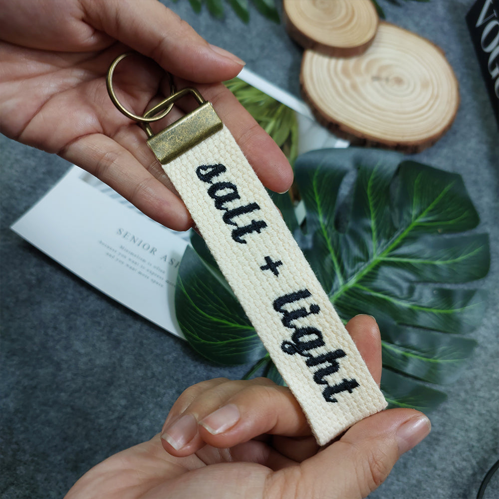 SALT + LIGHT Embroidered Christian Keychain