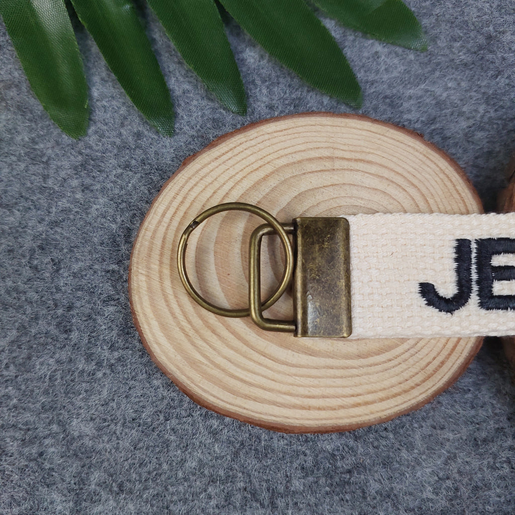 JESUS IS KING Embroidered Christian Keychain