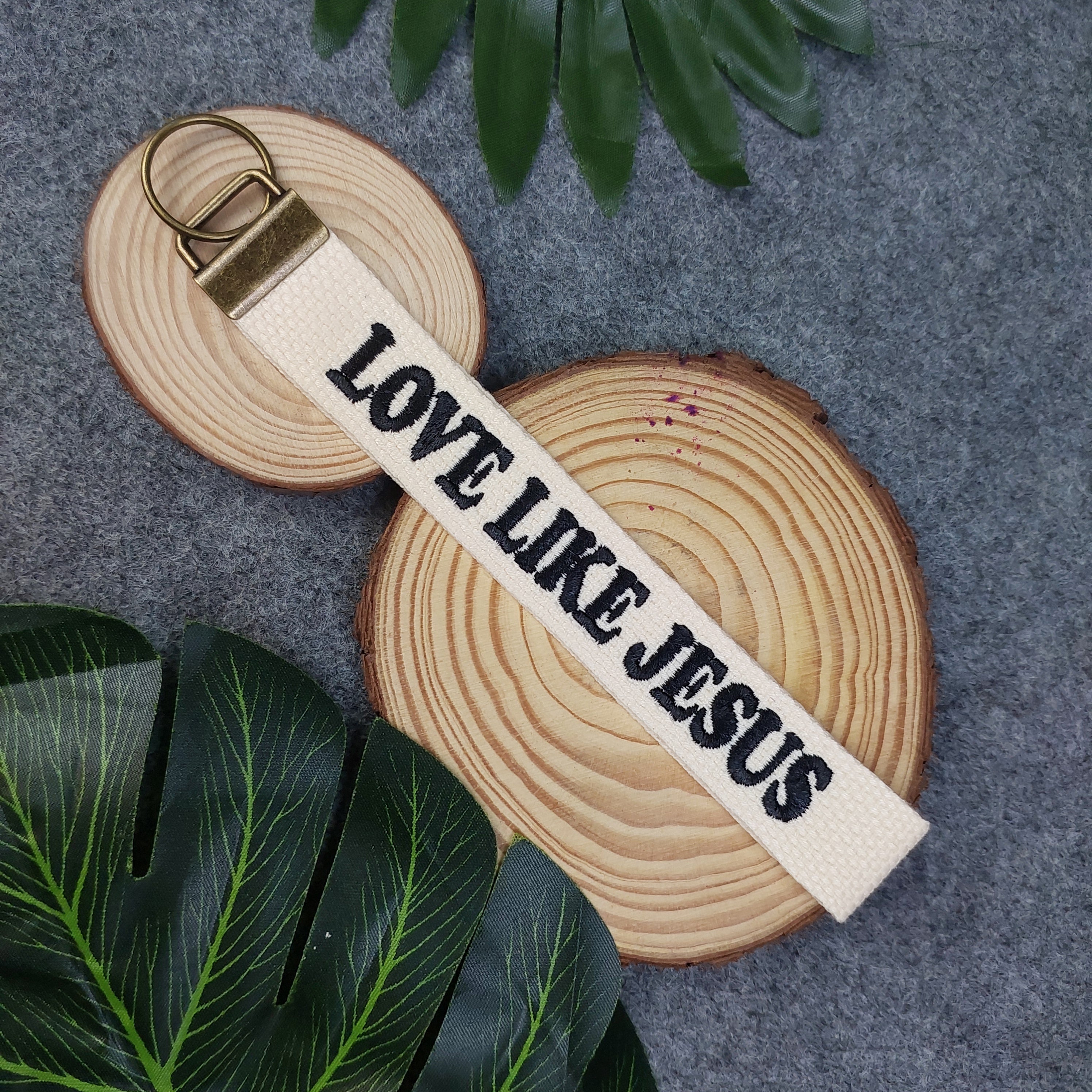 LOVE LIKE JESUS Embroidered Christian Keychain