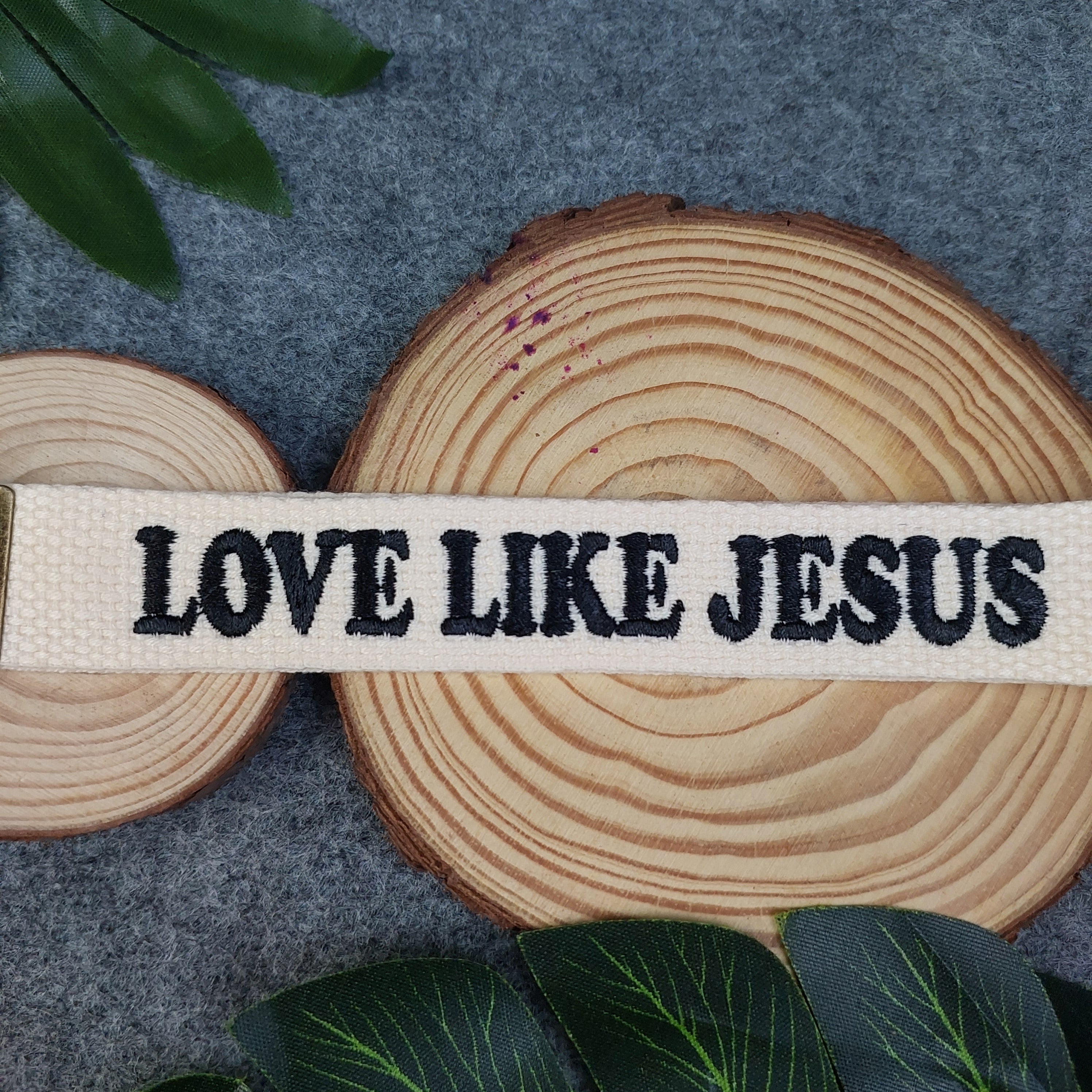 LOVE LIKE JESUS Embroidered Christian Keychain