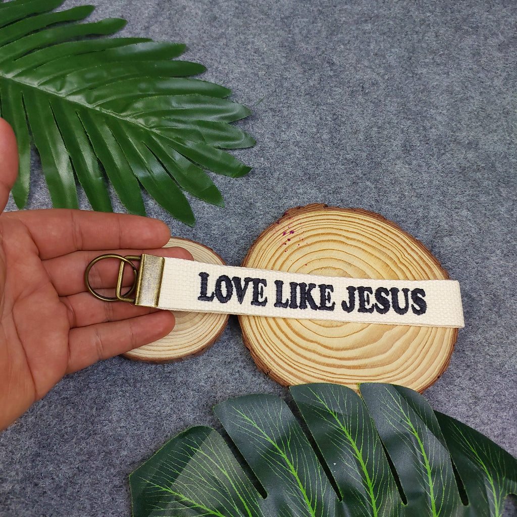 LOVE LIKE JESUS Embroidered Christian Keychain