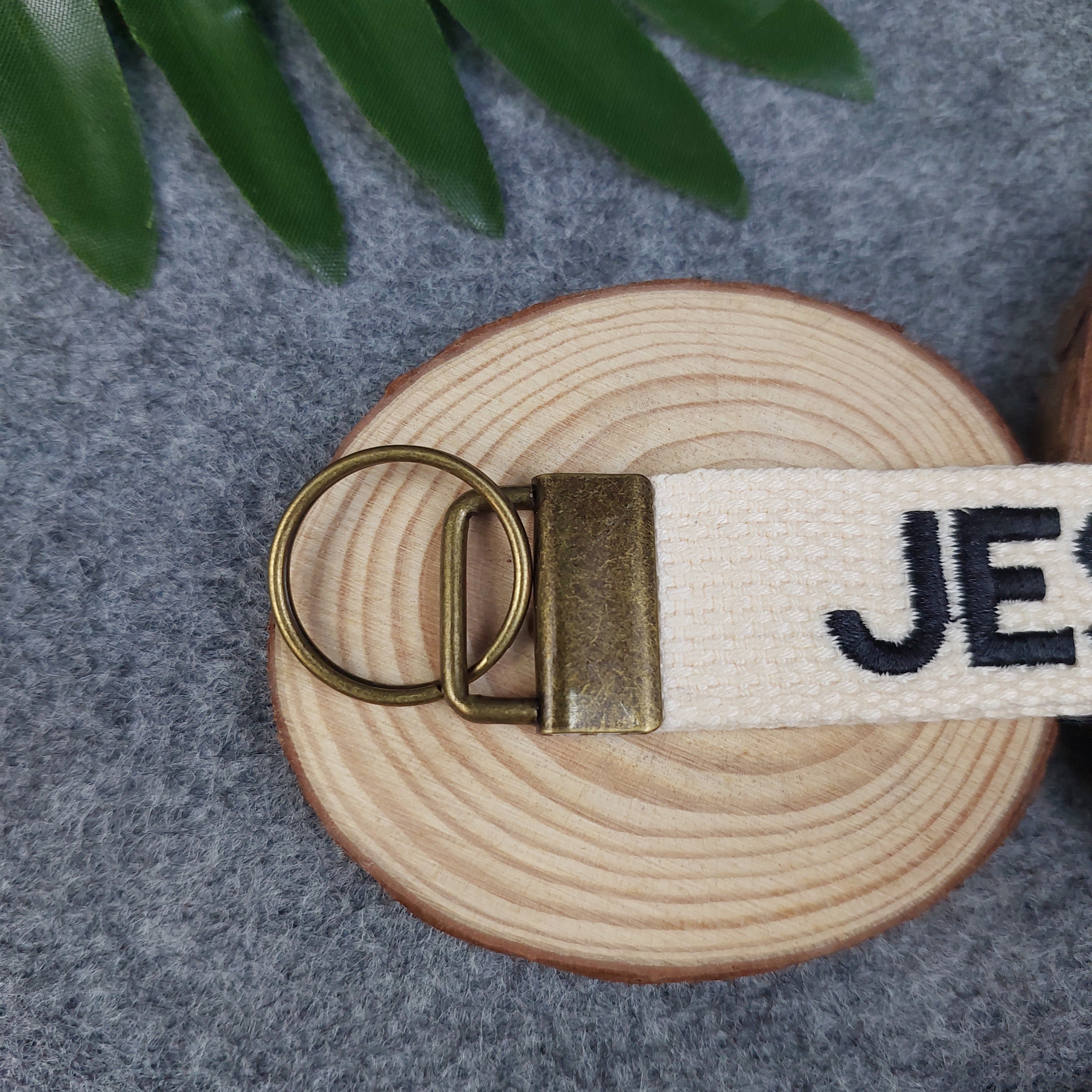 JESUS SAVES Embroidered Christian Keychain